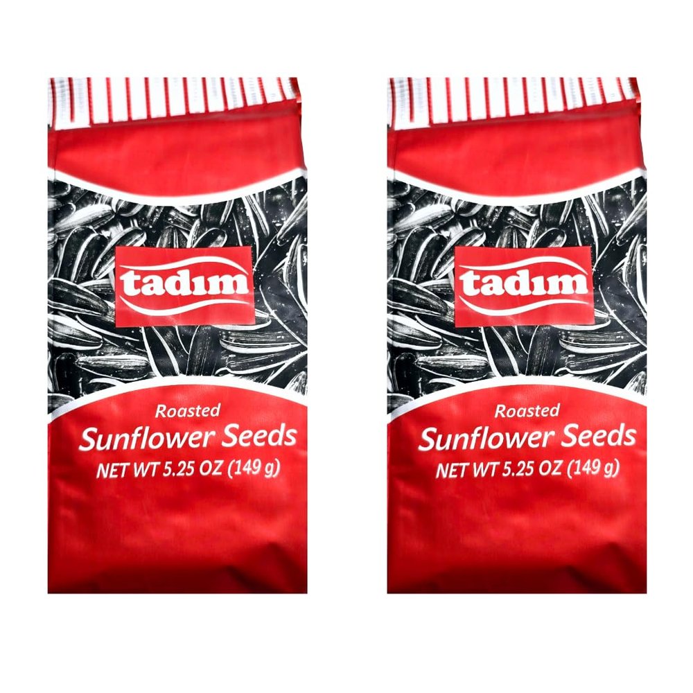 Tadim Mediterranean Black Sunflower Seeds Lightly Salted, 2 Pack (5.25 Ounce Each), Keto Friendly, NON GMO, Vegan