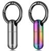 2 Pcs Titanium Keychain Pill Holder Mini Pill Case with Keychain Portable Pills Containers Waterproof Medication Holder for Men Women Outdoor Camping Travel