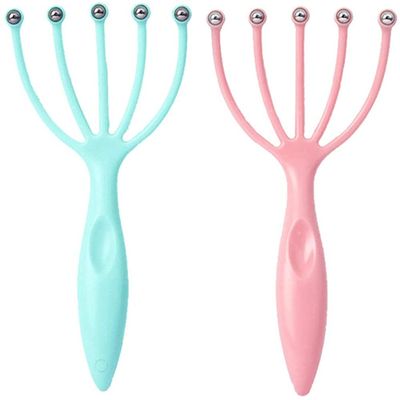 SagaSave Scalp Massager,2PCS Handheld Claw Head Massager for Deep Relaxation & Stress Reduction in The Office Home SPA(Blue+Pink)