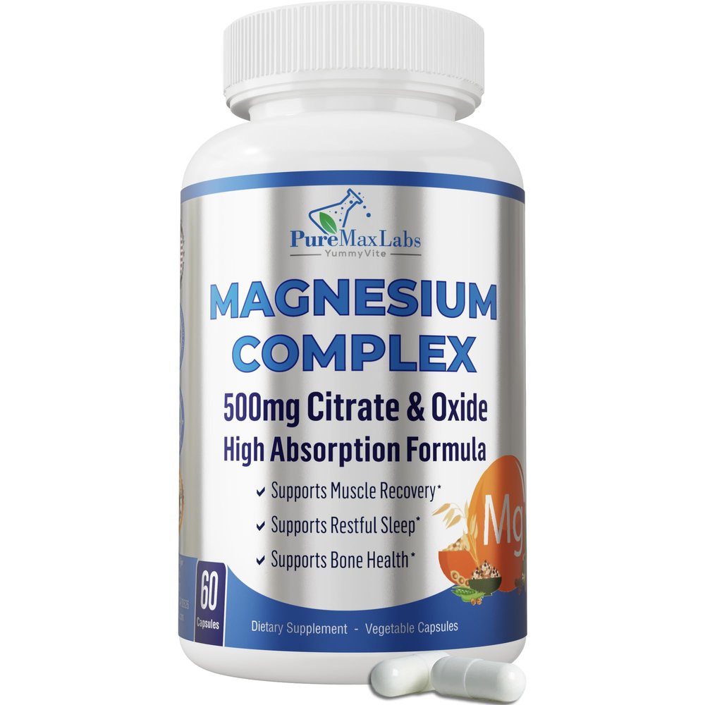 High Absorption Magnesium Citrate & Oxide Complex 500mg, 60 Capsules