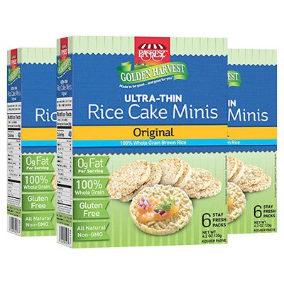 Only Kosher Candy Ultra-Thin Original Wholegrain Brown Gluten Free Rice Cakes Minis with Natural Ingredients | Kosher Certified Non-GMO, Pack of 3