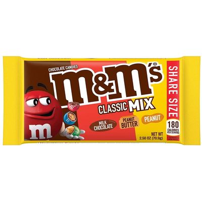 M and MS Milk Chocolate Peanut Butter and Peanut Chocolate Candy - Classic Mix, 2.5 Ounce - 108 per case.