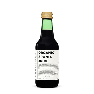 100% Organic Aronia Berry Juice 8.5 fl oz (Box of 6) - Supports Skin Health - Rich in Antioxidants - Straight from Farm - Undiluted - No Added Sugar or Preservatives - Non-GMO - Recyclable Glass
