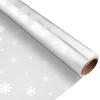 Snowflake Cellophane Wrap Roll| 2. 5 Mil Thickness Christmas Wrap Cellophane Cello Rolls for Christmas Baskets Flowers Wrapping (3000x43cm)
