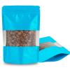100 Pieces Resealable Mylar Bags, Stand Up Smell Proof Bags with Matte Window, Zipper Lock Foil Pouch Packaging (Blue, 5.5 X 7.8 Inch) view 1