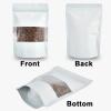 100 Pieces Resealable Mylar Bags, Stand Up Smell Proof Bags with Matte Window, Zipper Lock Foil Pouch Packaging (White, 5.5 X 7.8 Inch) view 3