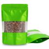 100 Pieces Resealable Mylar Bags, Stand Up Smell Proof Bags with Matte Window, Zipper Lock Foil Pouch Packaging (Green, 3.5 X 5.1 Inch) view 1