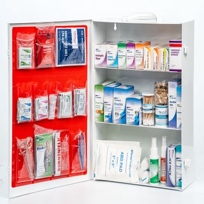 UniShield Restaurant Metal First Aid Cabinet, Wall Mountable (Class A Without Tablets, 3 Shelf)