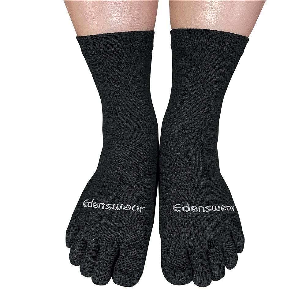 Edenswear Zinc-Infused Moisturizing Tencel Toe Socks for Adult with Eczema M