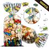 100 Pcs Cellophane Treat Bags Party Gift Candy Goodie Favor Bags with 100 Silver Twist Ties for Gift Wrapping Children Birthday Party Baby Shower Decor view 3