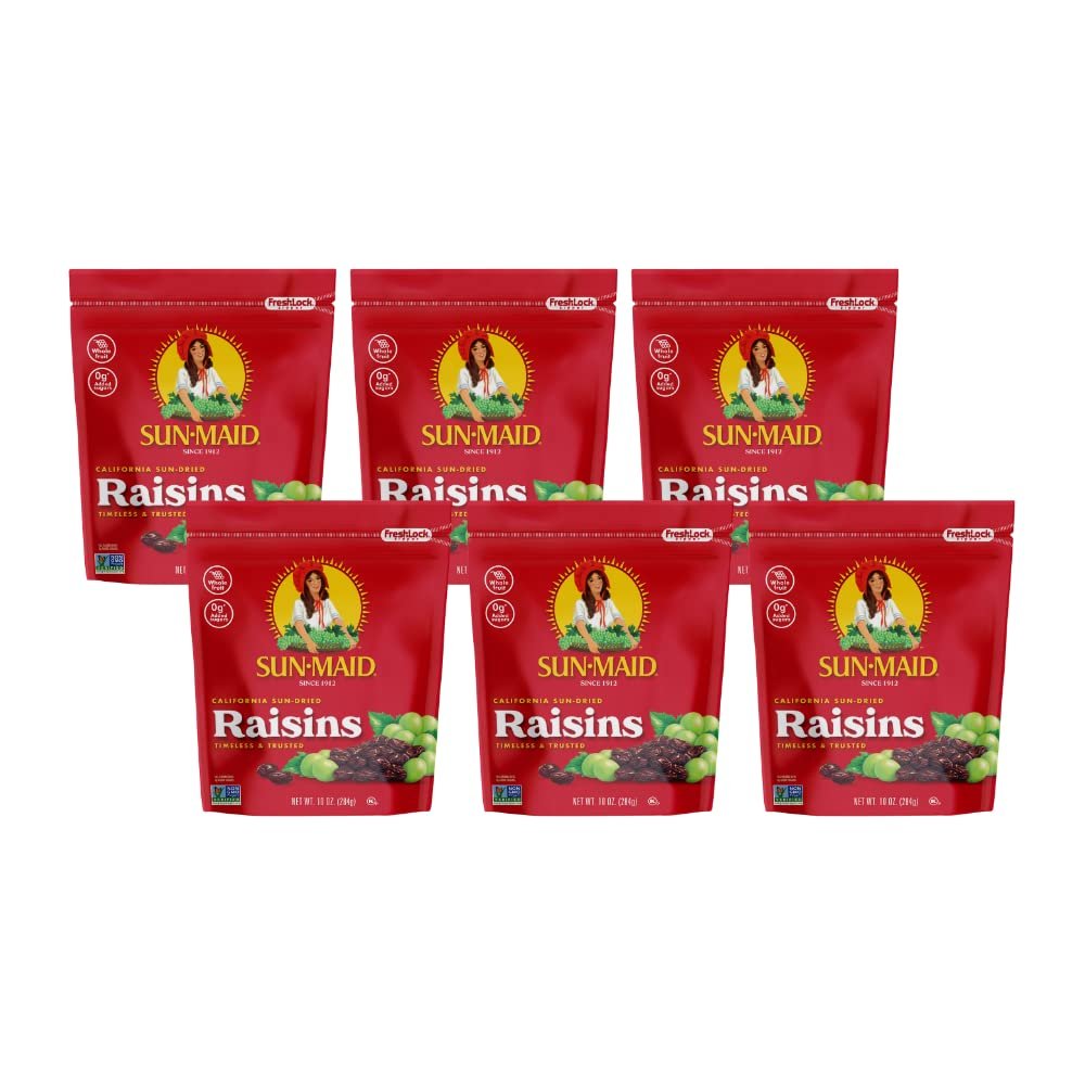 Sun-Maid California Raisins | 32 Ounce Bag | Dried Fruit | No Sugar Added | Naturally Gluten Free | Non-GMO | Vegan And Vegetarian Friendly