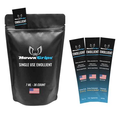 HawkGrips 7ml Massage Emollient Single Use Packet, Unscented, Emollient for IASTM and Massage, Soft Tissue Mobilization for Massage Therapy, 36 Count