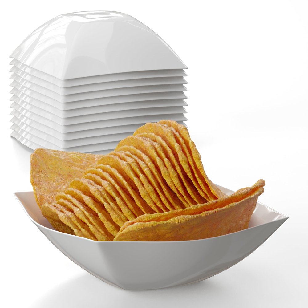 Exquisite Disposable Bowls Plastic Serving Bowls Pack Of 12 Square Salad Bowl 8 Oz White Plastic Bowls For Parties Disposable Serving Bowls For Salad Bar Buffet Serving Candy Bowl & Bowl Set