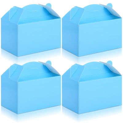 36 Pcs Party Favor Treat Boxes, Goodie Candy Gable Paper Gift Boxes with Handles for Birthday Wedding Shower Christmas Party Supplies, 6 x 3.5 x 3.5 Inches(Blue)