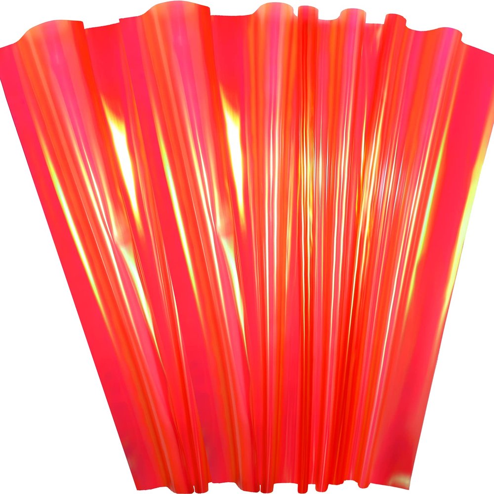Outus Iridescent Cellophane Film Rainbow Cellophane Wrapping DIY Craft Decorations for Gift Baskets Fairy Butterfly Supply Party Festival celebrations (Red,39 x 138 Inch)