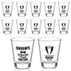 12 Pieces 2 oz Groomsmen Shot Glasses Groom's Drinking Team Shot Glasses Wedding Party Glasses Cups Groom's Drinking Team Captain Shot Cups Wedding Party Drinking Cups for Wedding Party Supplies view 1