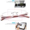2 Pack Rimless Spring Hinge Photochromic Sun Readers Blue Light Blocking Computer Reading Glasses UV400 Protection Transition Sunglasses Shades Anti Glare Eyewear Gaming Eyeglasses for Men Women view 4