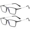 2 Pack Progressive Multifocal Computer Reading Glasses No Line Blue Light Blocking Readers with Spring Hinge for Men and Women Clear Multifocus Trifocal Lens Eyewear Anti Glare Fashion Eyeglasses view 1