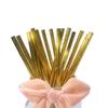 100Pack Gold Foil Paper Straws, Disposable Metallic Gold Drinking Straw Biodegradable Cocktail Straws for Birthday, Wedding, Party Supplies, 6*197 mm view 1