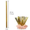 100Pack Gold Foil Paper Straws, Disposable Metallic Gold Drinking Straw Biodegradable Cocktail Straws for Birthday, Wedding, Party Supplies, 6*197 mm view 2