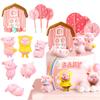 10Pcs Pink Pig Cake Decoration Piggy Cake Topper Miniature Pig Figurines Little Farm Animals Cake Topper Pig Birthday Party Supplies view 1