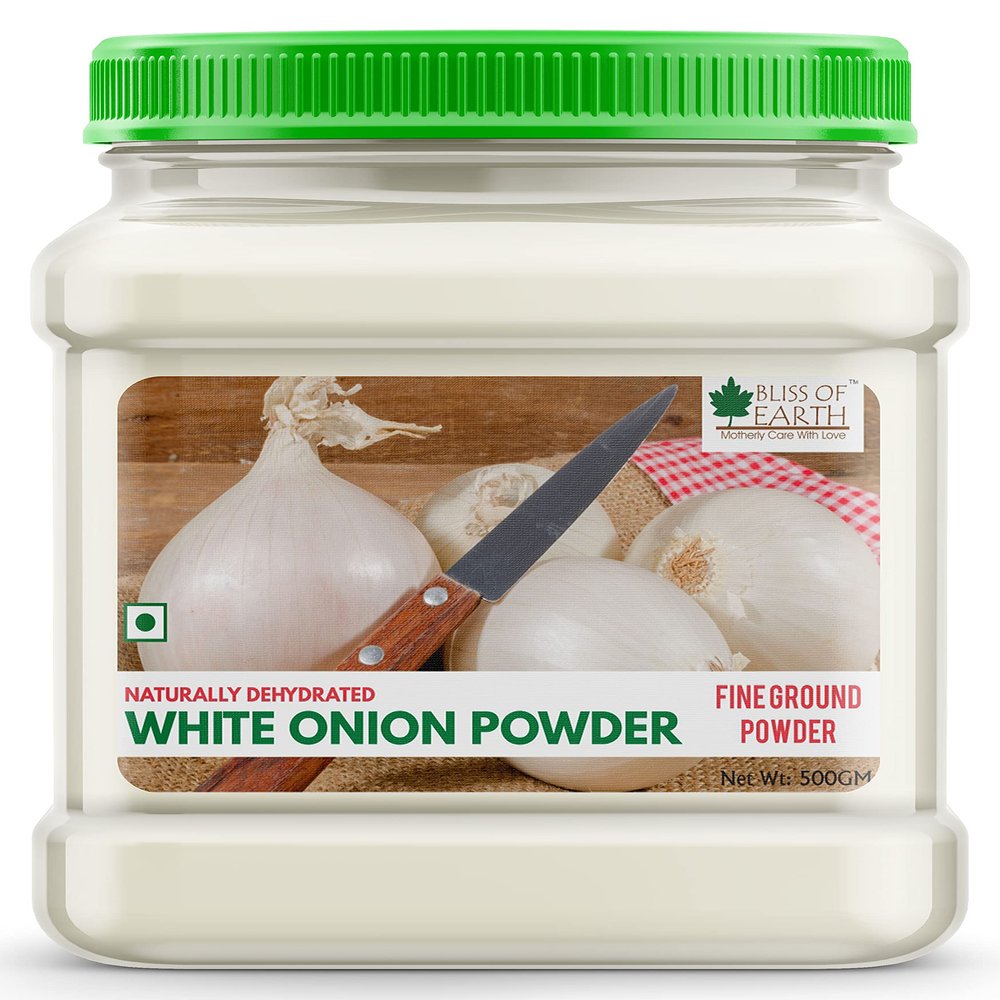 Bliss Of Earth 500Gm Natural White Onion Powder, Dehydrated, Good For Cooking & Hair Growth