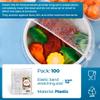 AMZ Elastic Plastic Bowl Covers, 12 Inch. Pack of 100 Clear Plastic Disposable Bowl Covers 30 Micron Thick. Durable Adjustable Plastic Food Covers with Elastic Edge. Stretchable Bowl Covers Small view 2