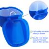 Dental Retainer Cup Holder Mouthguard Cleaning Case with Strainer Basket, Denture Bath Box Storage Cup Holder for Travel Cleaning - Dark Blue view 4