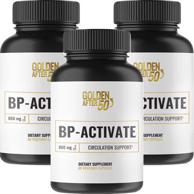 Golden After 50 BP-Activate - Nitric Oxide Supplement with Essential Amino Acids - Blood Circulation and Heart Health Support Supplement - 3 Bottles - 800mg L Arginine, AAKG, L Citrulline