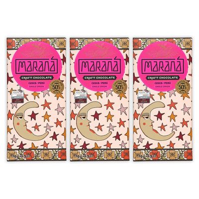 Maran Chocolate Cusco 50% Milk Chocolate 3 Pack - Organic Peruvian Single Origin Chocolate | Premium Bean-to-Bar | Soy Free & Gluten Free