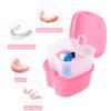 Keedolla Denture Cleaning Case Orthodontic Dental Retainer Container,Denture Holder Case Retainer Soaking Cups for Travel, Camping, Office - Pink view 2