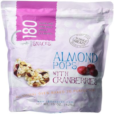 180 Snacks Almond Pops With Cranberries 15 oz Value Bag - 2 PACK