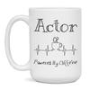 Actor Powered By Caffeine Funny Coffee Lover EKG ECG Gift Mug, 15-Ounce White view 1