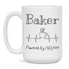 Baker Powered By Caffeine Funny Coffee Lover EKG ECG Gift Mug, 15-Ounce White view 1