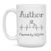 Author Powered By Caffeine Funny Coffee Lover EKG ECG Gift Mug, 15-Ounce White view 1