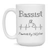 Bassist Powered By Caffeine Funny Coffee Lover EKG ECG Gift Mug, 15-Ounce White view 1
