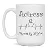 Actress Powered By Caffeine Funny Coffee Lover EKG ECG Gift Mug, 15-Ounce White view 1