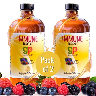 Liquid Kids Immune Support with Organic Elderberry Syrup - Vitamin C, D, E, Zinc | Toddlers & Kids Vitamins Immune Support & Defense Booster | Sugar Free Vegetarian Immunity System Supplement (2 Pack)