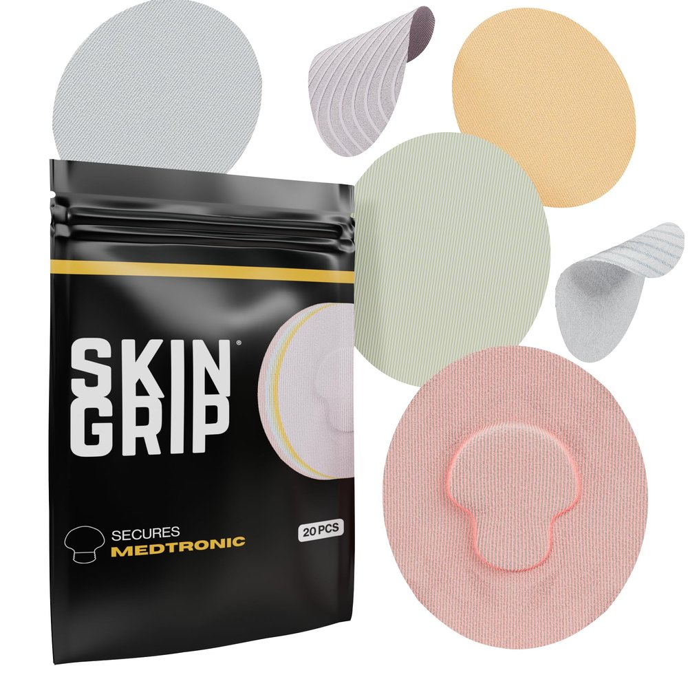 Skin Grip CGM Sensor Patches Compatible with Medtronic Guardian (20-Pack), Waterproof & Sweatproof for 10-14 Days, Pre-Cut Adhesive Tape, Continuous Glucose Monitor Patch, Pastel Pack
