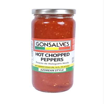 Hot Chopped Peppers | Pimenta de Malagueta Moida Net Wt 16 fl oz (454g) Azorean Style