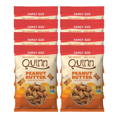 Quinn Gluten Free Peanut Butter Filled Pretzel Nuggets - Made with Real Ingredients, Whole Grain Sorghum, Sea Salt, Vegan, Dairy Free, Non-GMO - 11 Oz (Pack of 8)