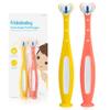 Frida Baby Triple-Angle Toothhugger Training Toddler Toothbrush | Toddler Toothbrush 2 Years and Up, Cleans All Sides at Once | 2 Pack (Yellow + Pink) view 1