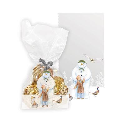 Anniversary House 20 pcs Official The Snowman BOPP Cellophane Bags, Woodland Friends, Christmas Cellophane Bags, Treat Bags, Includes Twist Ties, M580