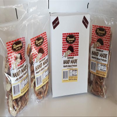 Revonah Pretzel - Taste the Freshness, Handmade Brick Oven Baked Pretzels - No Preservatives - Made To Order Daily (Extra Dark, 3 x 8 oz Bags)