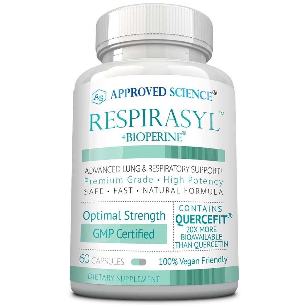 Approved Science Respirasyl - Lung and Respiratory Support - with Quercefit, Vitamins A,C,D, BioPerine - 60 Capsules - Made in The USA