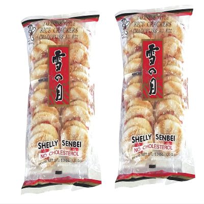 Want Want Big Shelly Shenbei Snowy Crispy Rick Cracker Biscuits - Sugar Glazed 5.30 oz. (Pack of 5) New 2-Pack