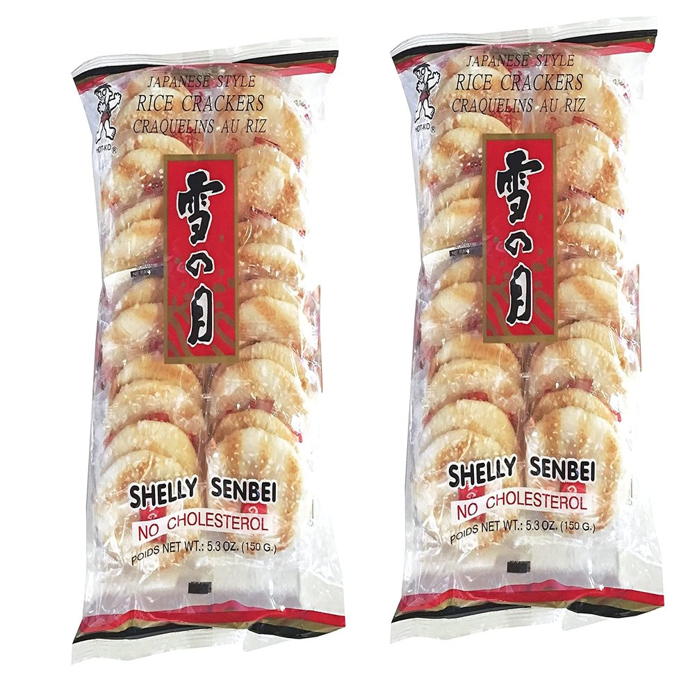 Want Want Big Shelly Shenbei Snowy Crispy Rick Cracker Biscuits - Sugar Glazed 5.30 oz. (Pack of 5) New 2-Pack