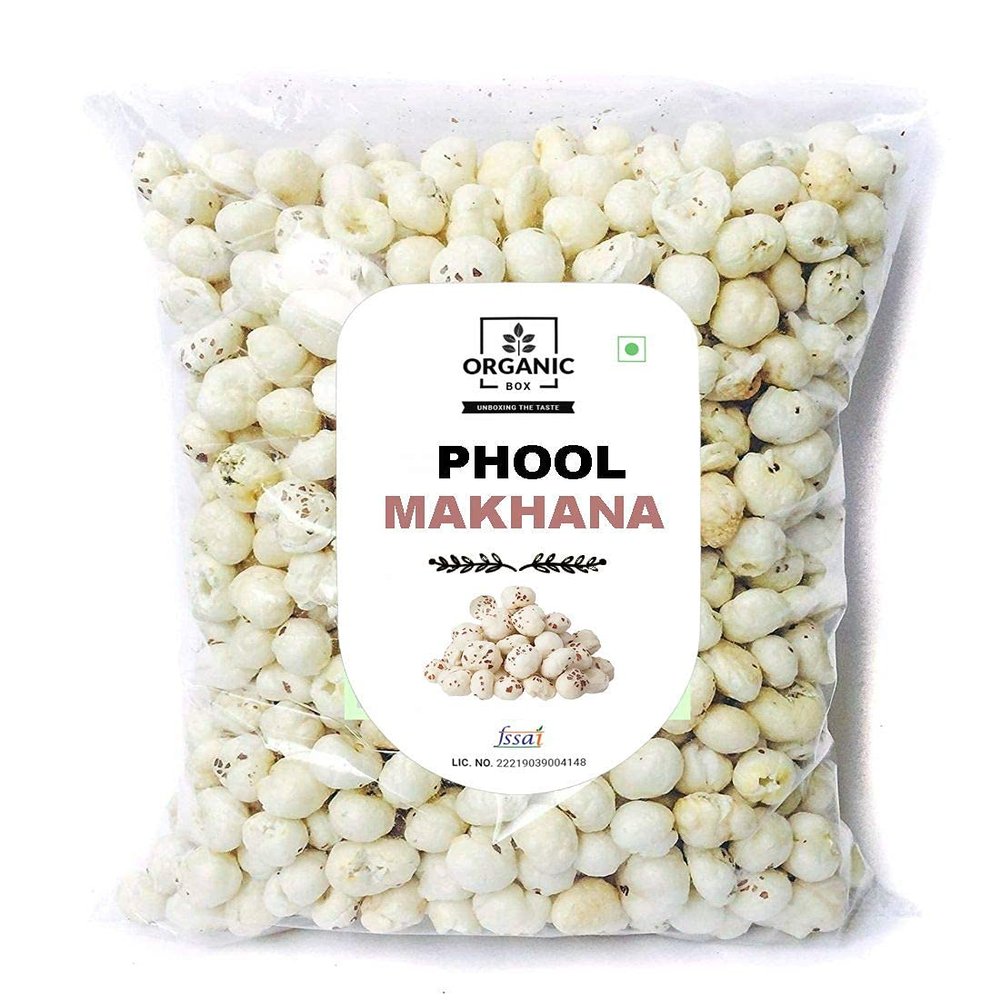 Ifra Organic Box Phool Makhana Lotus Seeds Pop/Gorgon Nut Puffed Kernel (Makhana) Grade - Big Size Pouch, 250 g