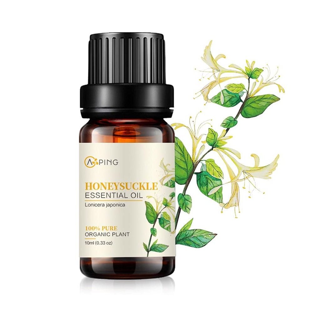 AOPING Honeysuckle Essential Oil - 100% Pure Organic Natural Plant (Lonicera Japonica) Honeysuckle Oil for Diffuser, Aroma, Spa, Massage, Yoga, Perfume, 0.33oz