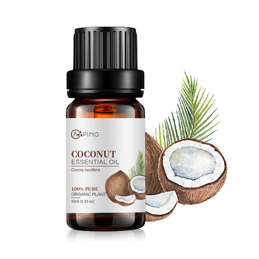 AOPING Coconut Essential Oil - 100% Pure Organic Natural Plant (Cocos nucifera) Coconut Oil for Diffuser, Aroma, Spa, Massage, Yoga, Perfume, 0.33oz